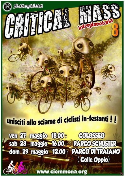 ciemmona 2011 critical mass roma, la biciclettata a roma