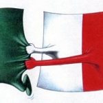 La foto del giorno/ Tentazione di fuga? Il tricolore rimane unito nei 150 anni di unita'