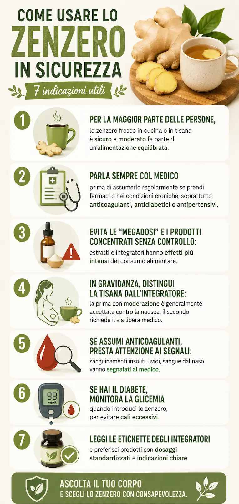 Infografica su Radice di zenzero fresco: lo zenzero non fa bene a tutti, ecco chi dovrebbe evitarlo Chi dovrebbe evitare lo zenzero