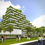 Un campus universitario che sembra una montagna alberata