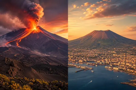 Etna e Vesuvio: altezze, eruzioni e rischio a confronto