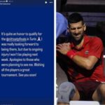 Djokovic si ritira da Finals Torino: Non vedevo l'ora, colpa di un infortunio
