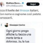Una morte lenta e dolorosa, minacce e insulti a Bassetti: lui pubblica post dell'autore