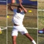 Esulta come Cristiano Ronaldo ma si fa male