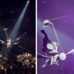 Katy Perry, incidente durante il concerto: la cantante perde l'equilibrio mentre vola sul pubblico