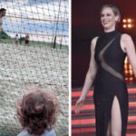 Pellegrini, Matilde guarda papà Matteo giocare in spiaggia: l'orgoglio di Federica