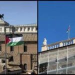Roma, bandiera palestinese sul Campidoglio. La rabbia della Comunità Ebraica: Scelta divisiva