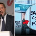 Genova, sui muri la scritta Salvini come Kirk. Il vicepremier: Non ho paura