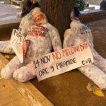 Fantocci con il volto di Meloni e Gasparri alla Sapienza. Il senatore: Minacce non ci intimidiscono...