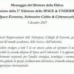 Crosetto: Fondali marini e spazio orbitale nuovi snodi essenziali per sicurezza