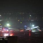 Incidente all'aeroporto LaGuardia di New York, aereo in fase di atterraggio si scontra con un veicol...