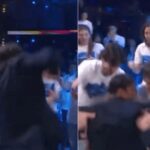 Sal Da Vinci canta a Domenica In, raggiunge la platea e... cade