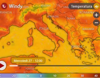 Anteprima meteo in tempo reale
