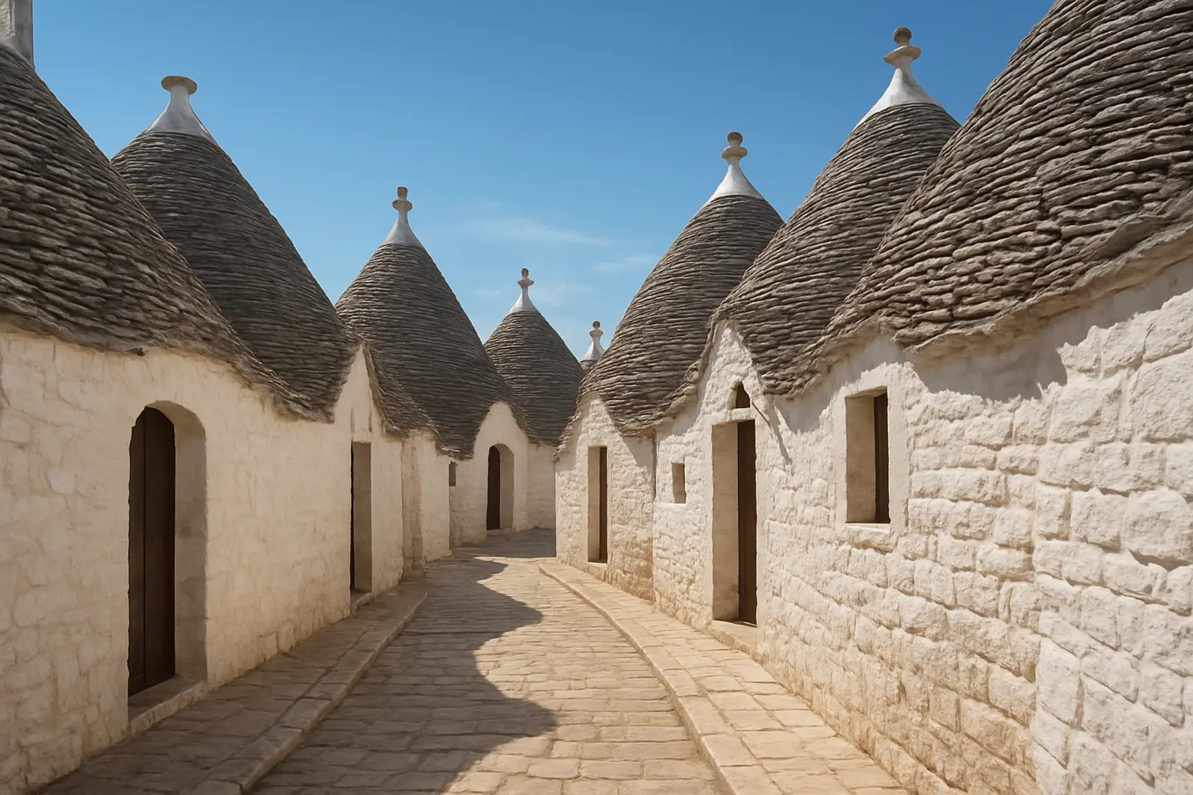 Trulli di Alberobello: vicolo conici dei rioni Monti e Aia Piccola