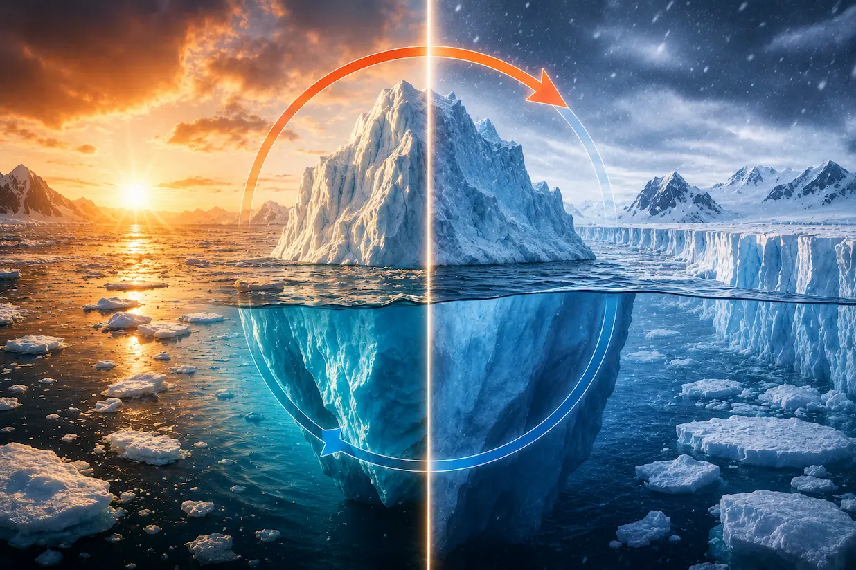 Ghiaccio Antartide marino e terrestre