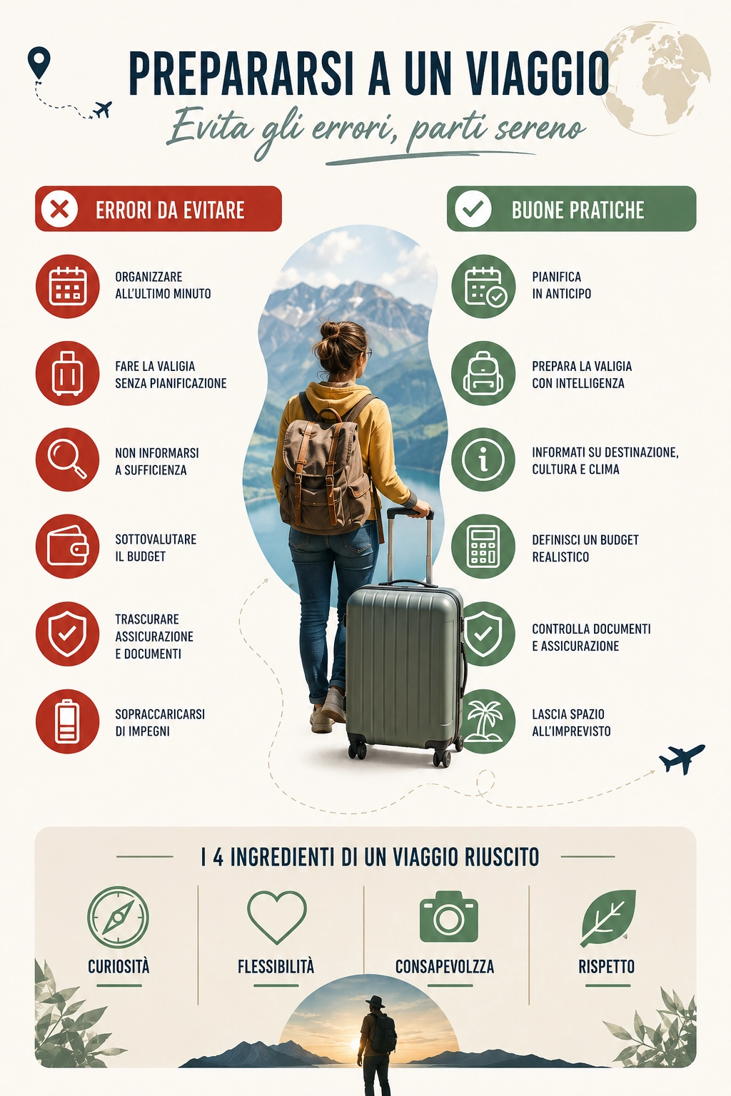 prepararsi a un viaggio - infografica