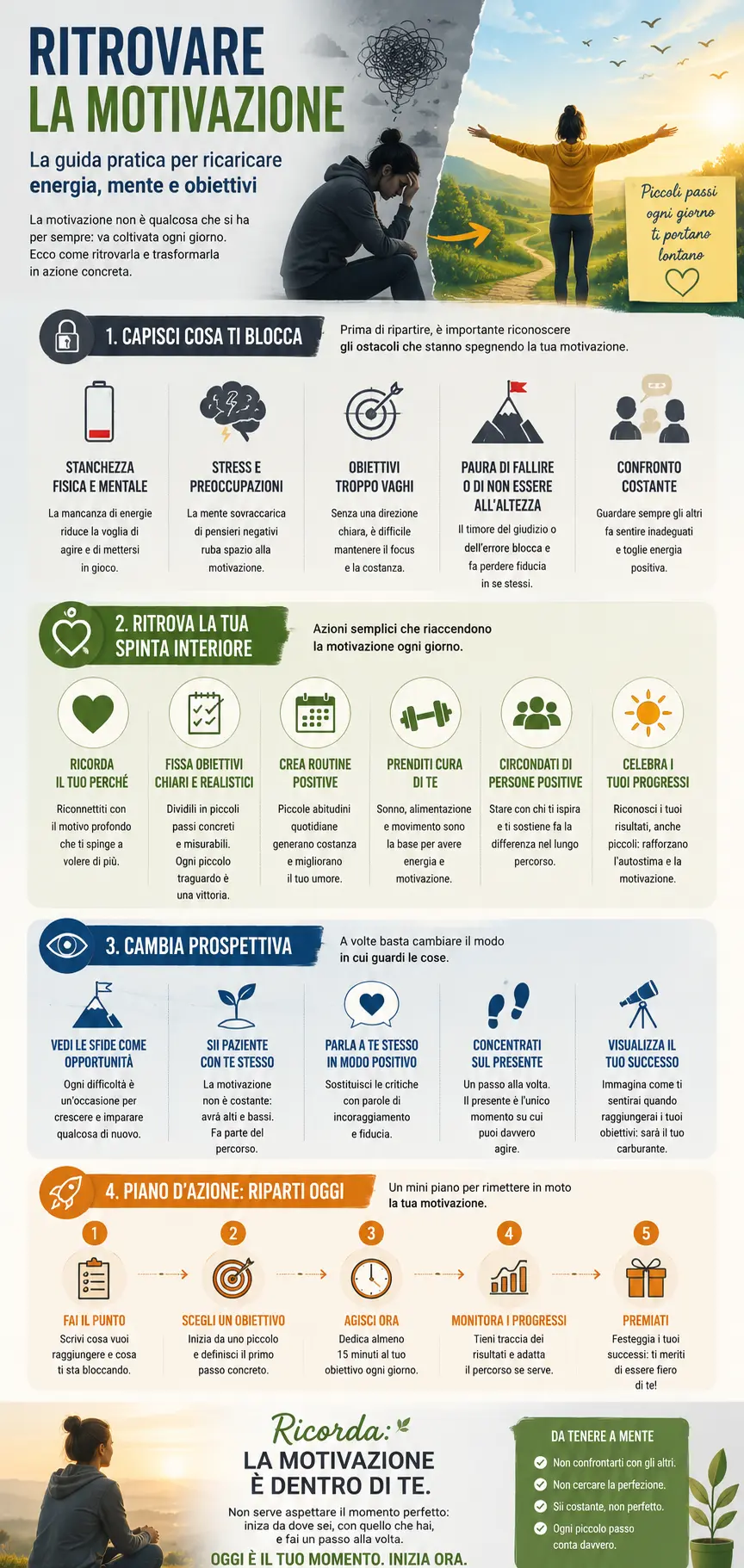 Infografica Ritrovare la motivazione