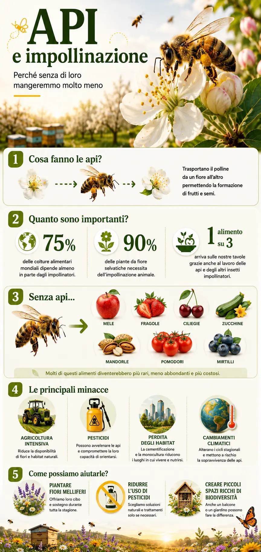Infografica api e impollinazione