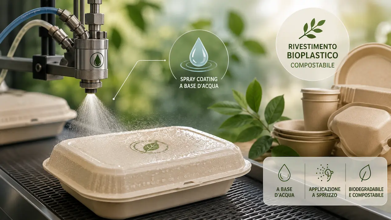 Packaging compostabile spray ad acqua di Virginia Tech