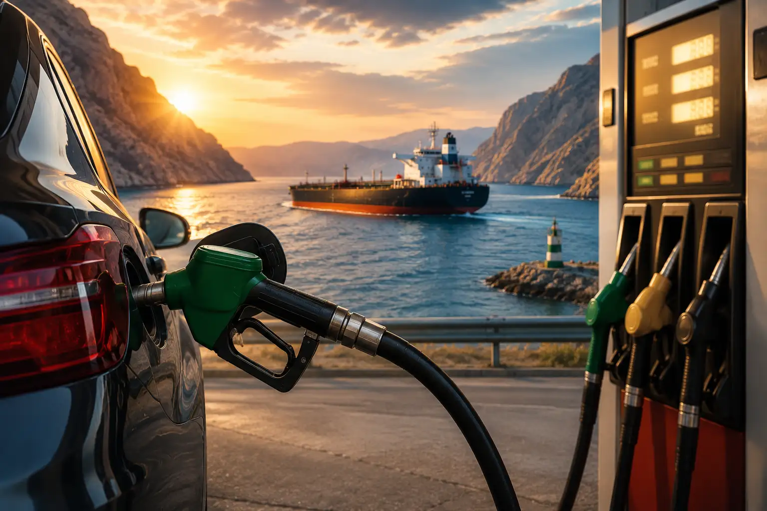 Prezzi carburanti 16 giugno. Display di un distributore di carburante self service con i prezzi di benzina e diesel Prezzi carburanti 16 giugno