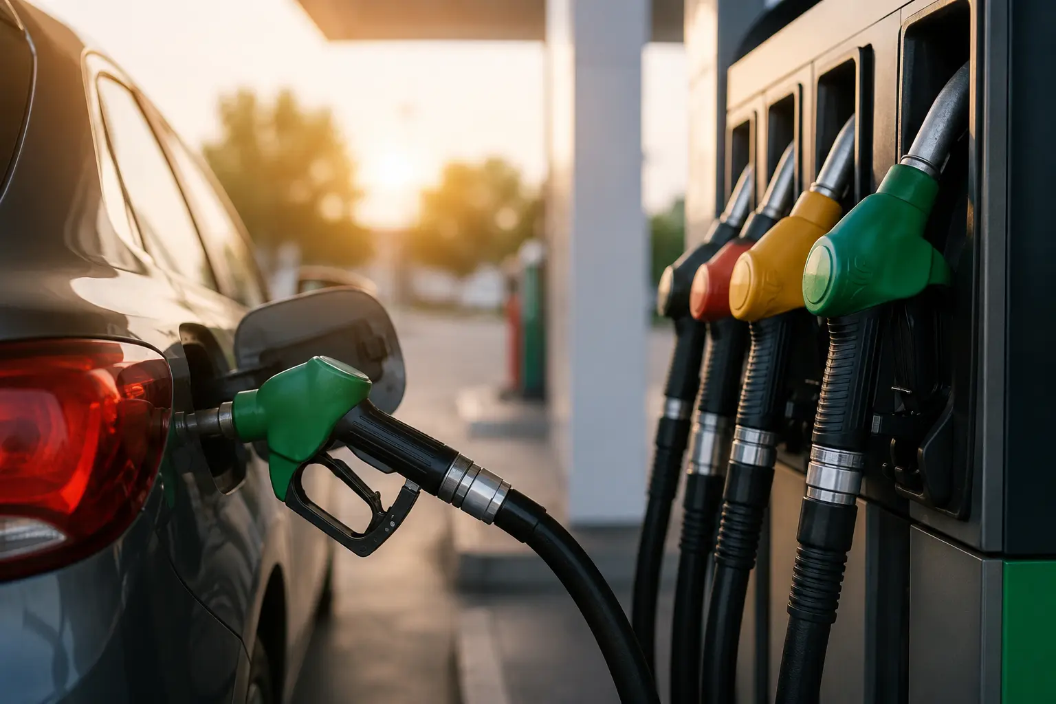 Pompa di benzina con i prezzi di benzina e diesel aggiornati al 22 giugno 2026 Prezzi benzina e diesel oggi 22 giugno 2026: