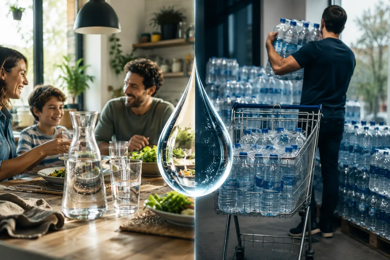 acqua del rubinetto o in bottiglia