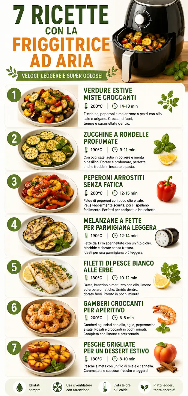 infografica 7 ricette per la friggitrice ad aria 