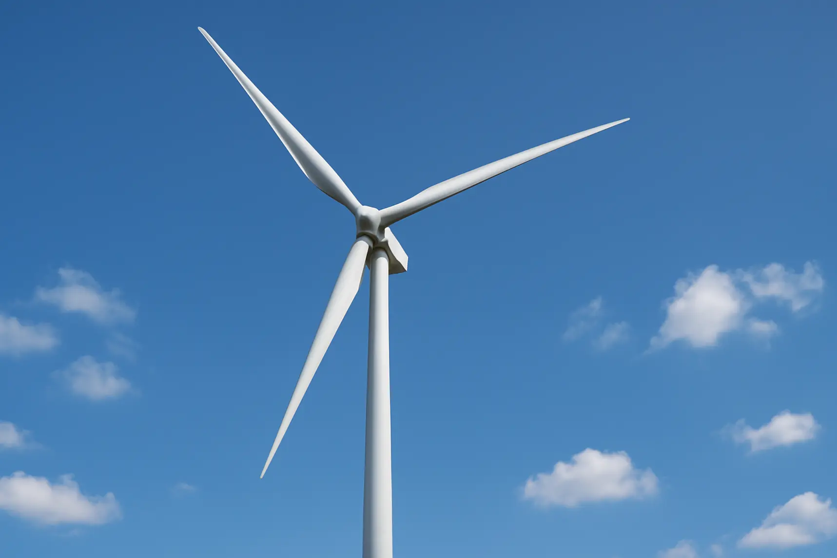 Turbina eolica ad alta quota contro cielo blu