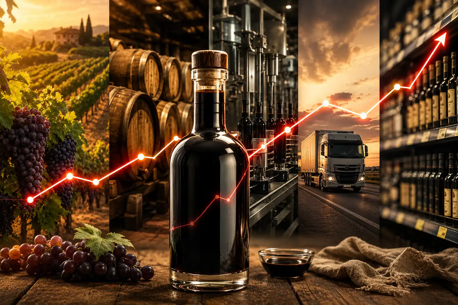 Bottiglie di aceto di vino e balsamico sullo scaffale del supermercato prezzo dell'aceto