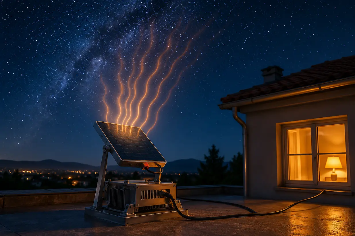 motore Stirling energia di notte freddo dello spazio raffreddamento radiativo UC Davis Il motore che produce energia di notte