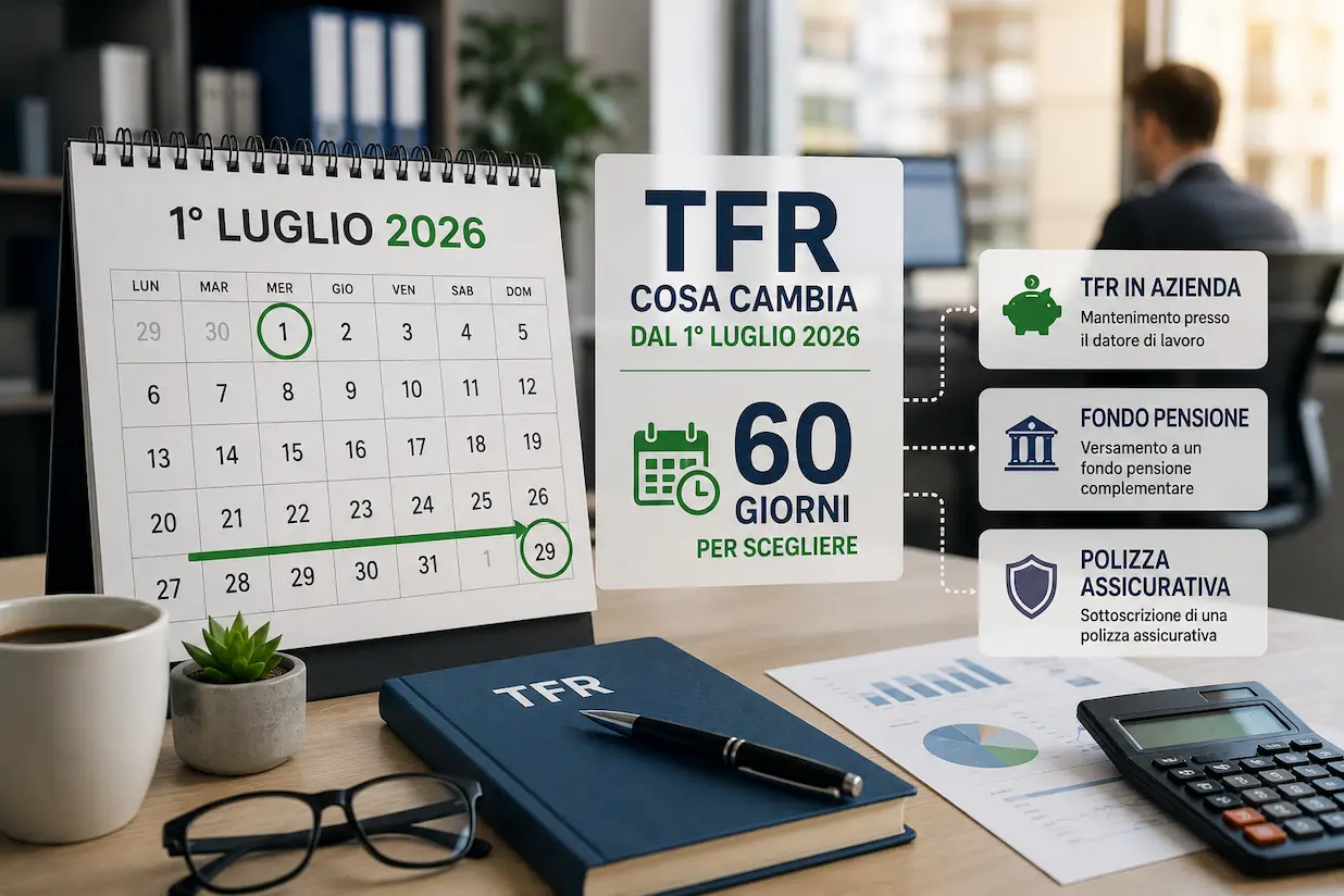 TFR dal 1° luglio 2026: adesione automatica al fondo pensione per i lavoratori di prima assunzione TFR e adesione automatica al fondo pensione dal 1° luglio 2026