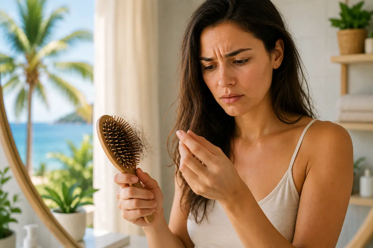 Caduta capelli a luglio: il ciclo del capello e la fase telogen Caduta capelli a luglio: cosa succede