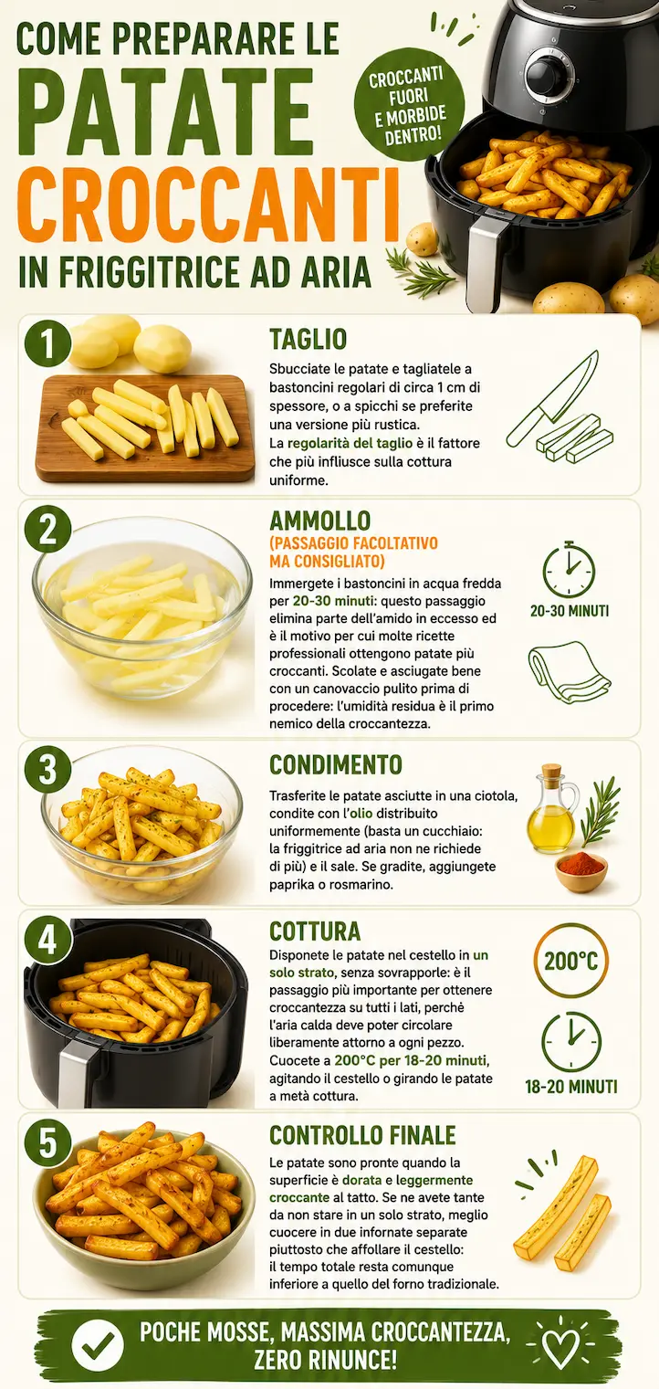 infografica patate in friggitrice ad aria
