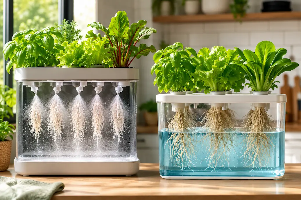 aeroponica orto in casa senza terra radici sospese nebulizzazione coltivazione fuori suolo orto in casa senza terra