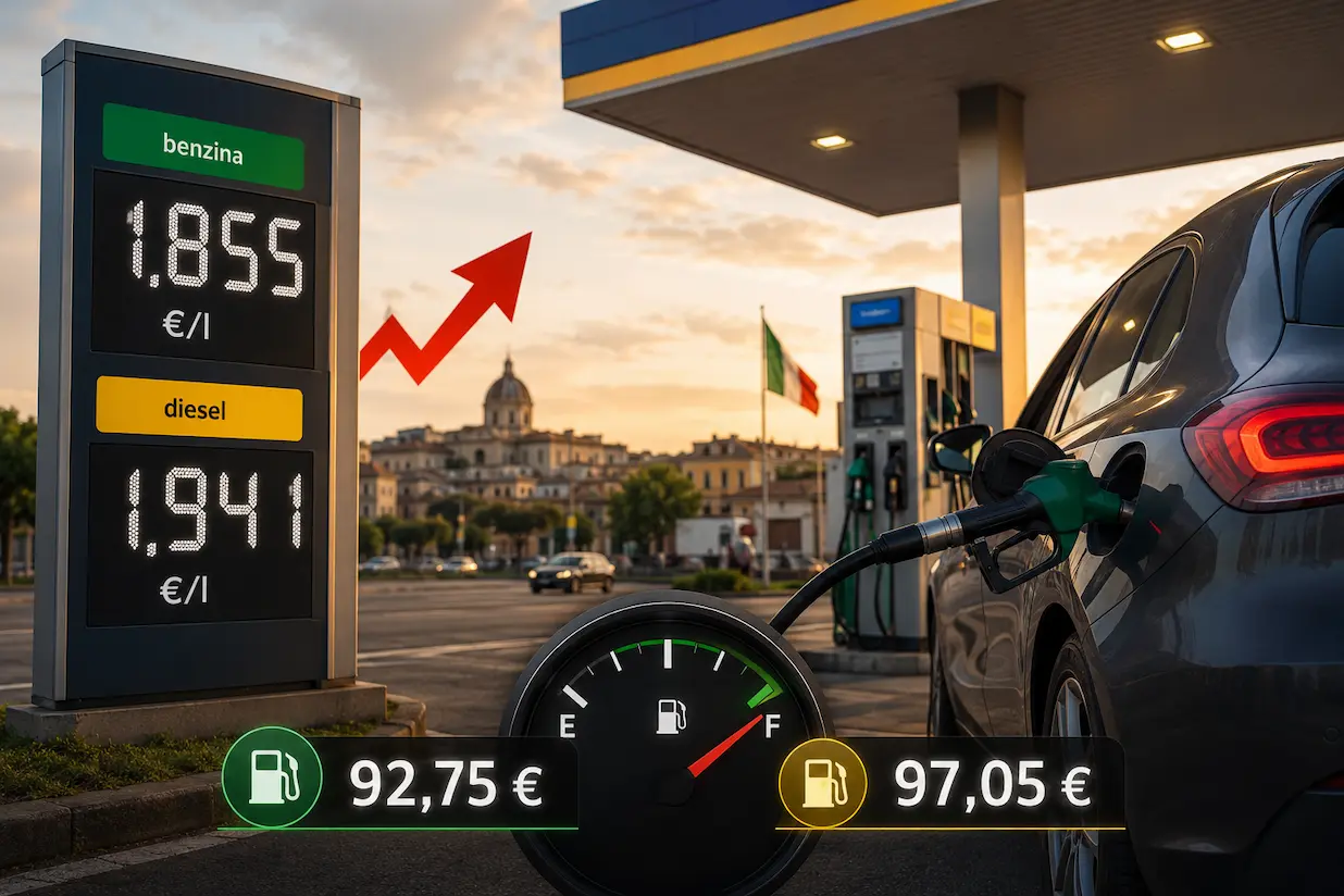 prezzi carburanti oggi 8 luglio 2026 benzina e diesel dopo stop accise MIMIT Prezzi carburanti 8 luglio 2026