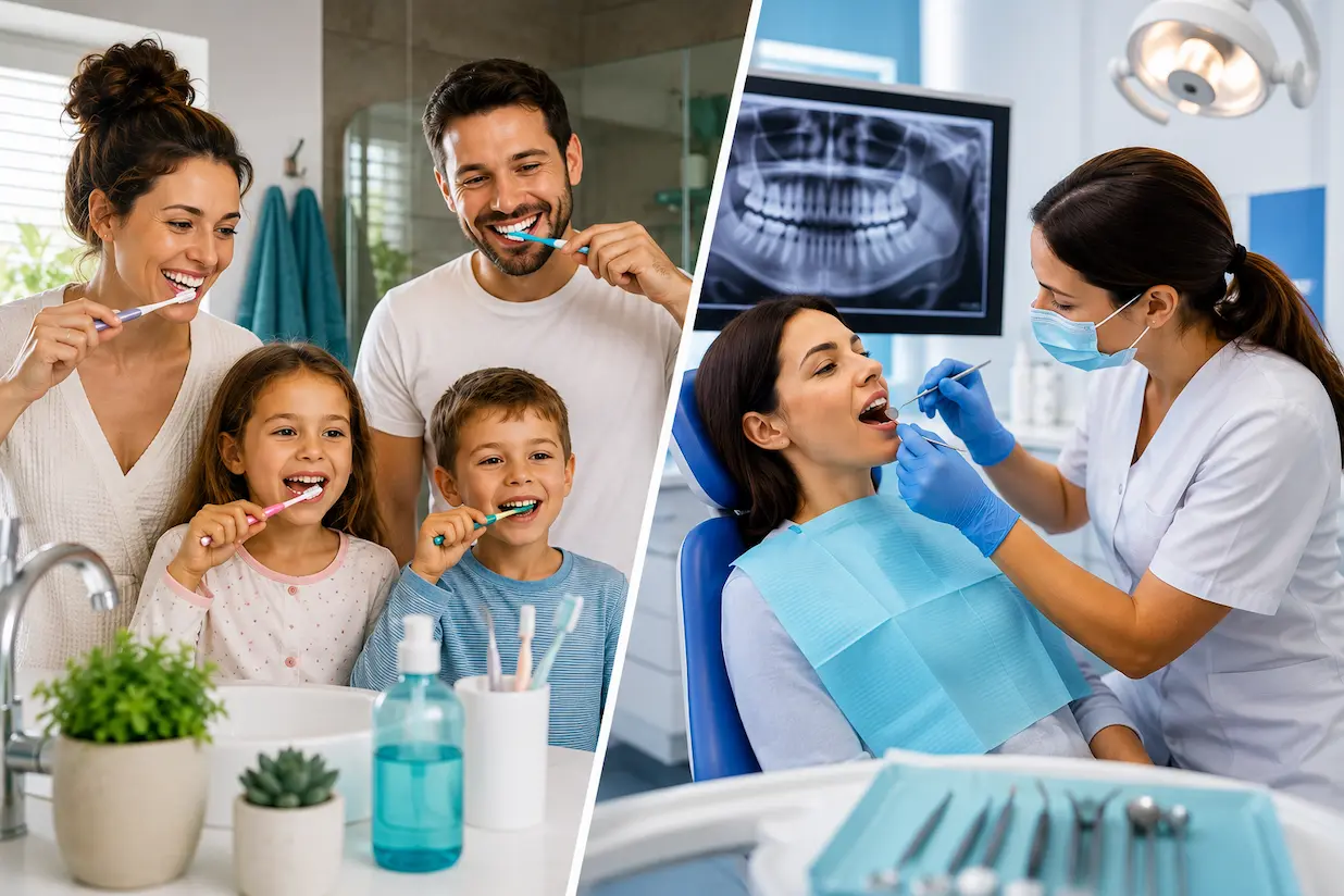 pulizia dei denti professionale durante controllo dal dentista Pulizia dei denti e igiene orale