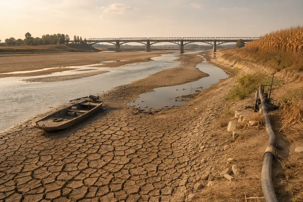 siccità Po 2026 portata bassa Nord Italia crisi idrica cuneo salino Siccità del Po a luglio 2026